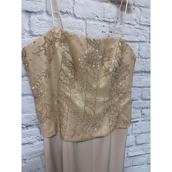 Montage Mon Cheri Mother of Bride Blush Dress Chiffon Jacket Beaded Detail - 16 - Picture 3 of 10